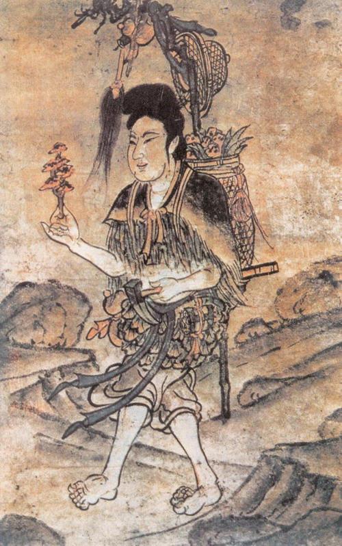 山西应县佛宫寺木塔内《神农采药图》