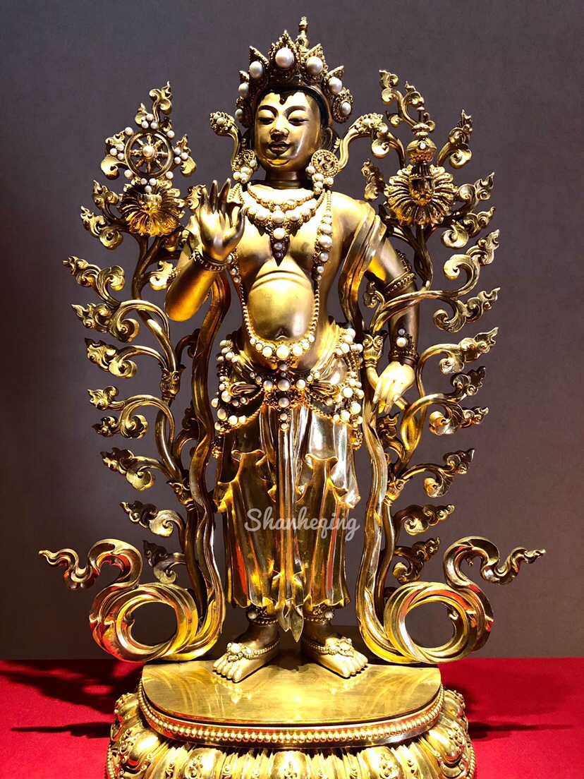 *珍宝馆*清宫旧藏*金镶东珠菩萨立像