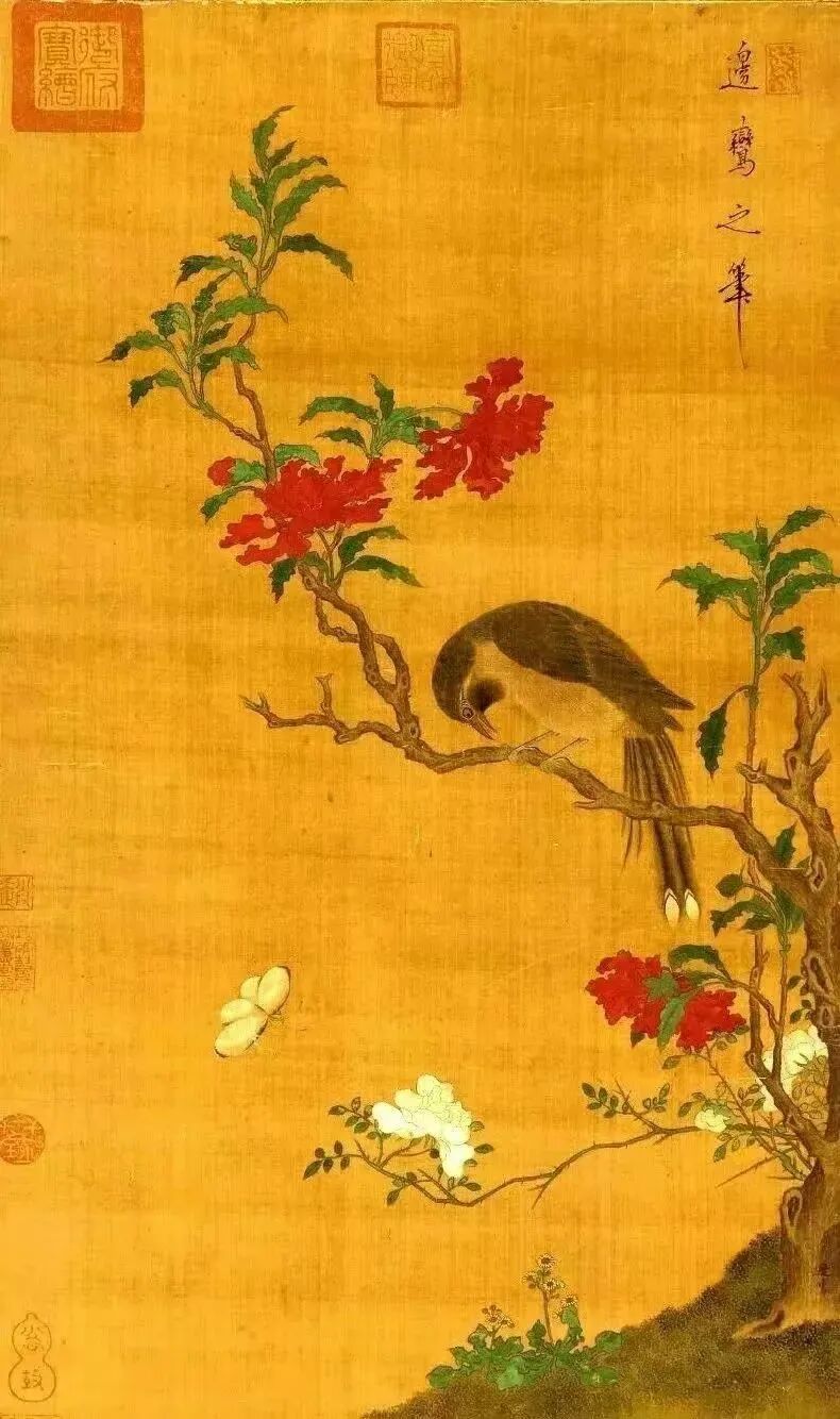 唐 边鸾《鸟花蝴蝶》