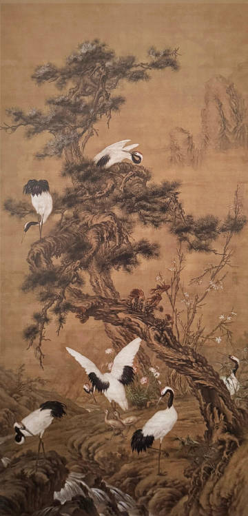 清 郎世宁《松鹤回春图》