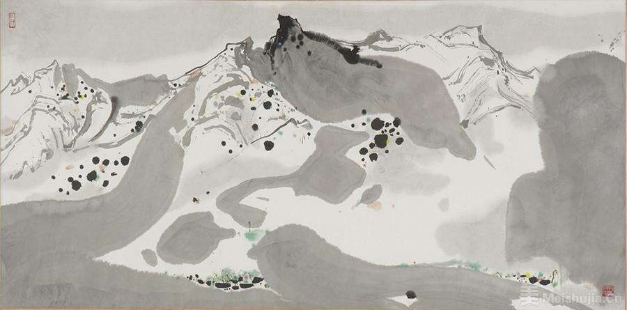 吴冠中《春雪》