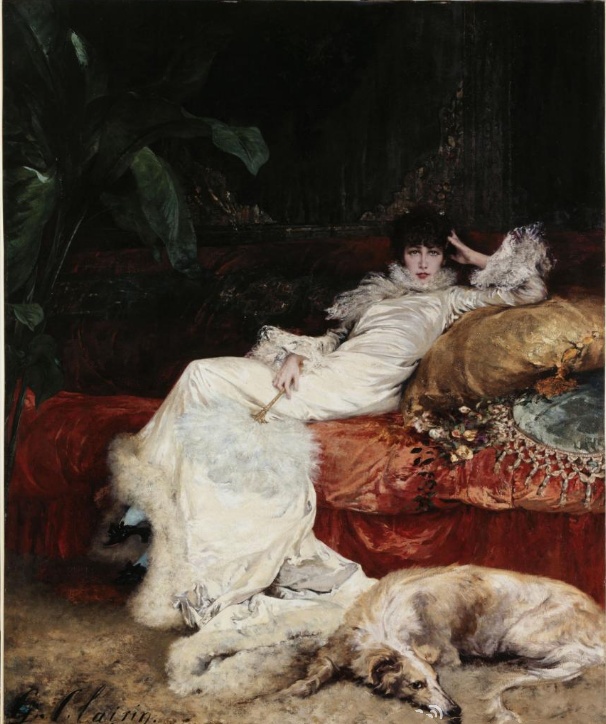 《莎拉·伯恩哈特肖像画》，Clairin, Georges Jules Vict