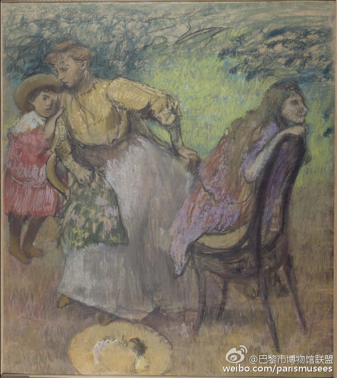 《 Alexis Rouart女士以及她的孩子》，Degas, Edgar