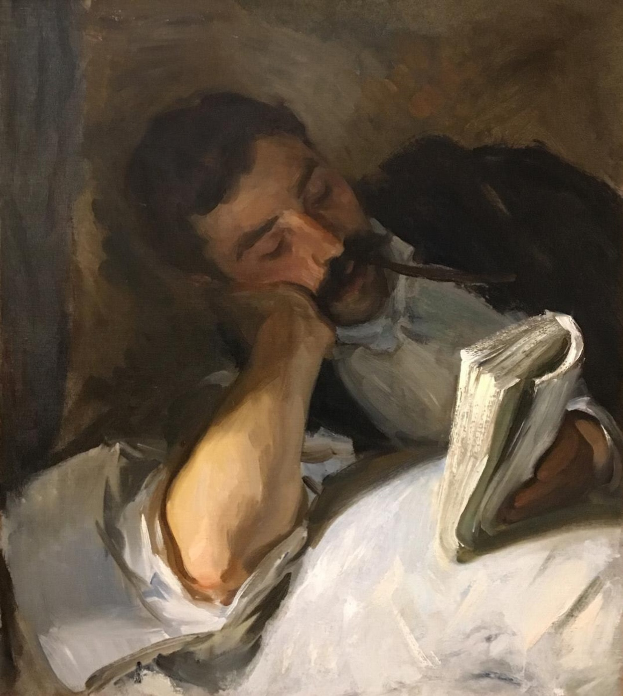 约翰·辛格·萨金特《A Man Reading》（读书的人）